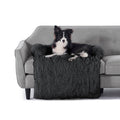 Shaggy Faux Fur Bolster Sofa Protector Pet Bed - Charcoal Charlie's Pet Products