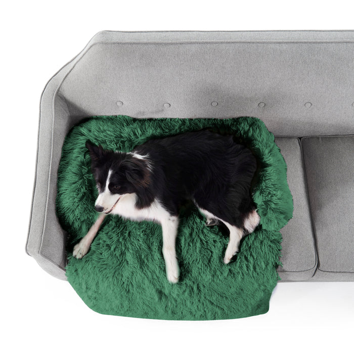 Shaggy Faux Fur Bolster Sofa Protector Pet Bed - Eden Green Charlie's Pet Products