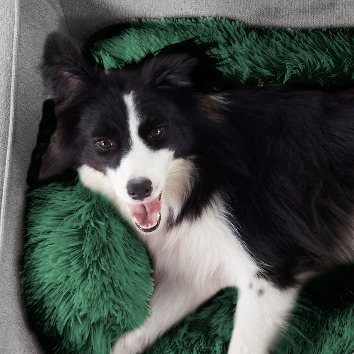 Shaggy Faux Fur Bolster Sofa Protector Pet Bed - Eden Green Charlie's Pet Products