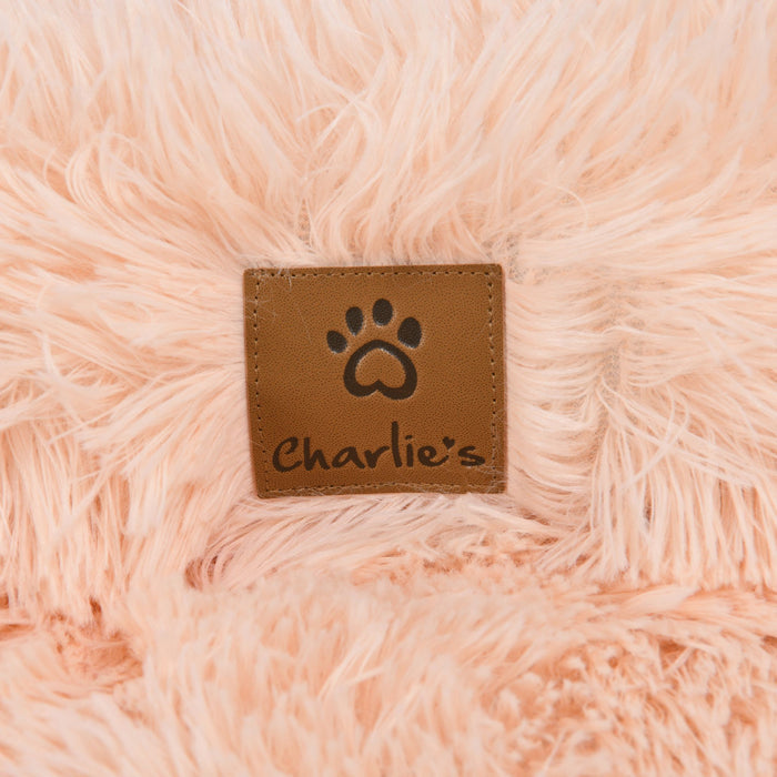 Shaggy Faux Fur Bolster Sofa Protector Pet Bed - Soft Beige Charlie's Pet Products