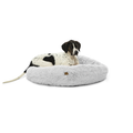 Shaggy Faux Fur Donut Calming Pet Nest Bed - Artic White Chinchilla Charlie's Pet Products