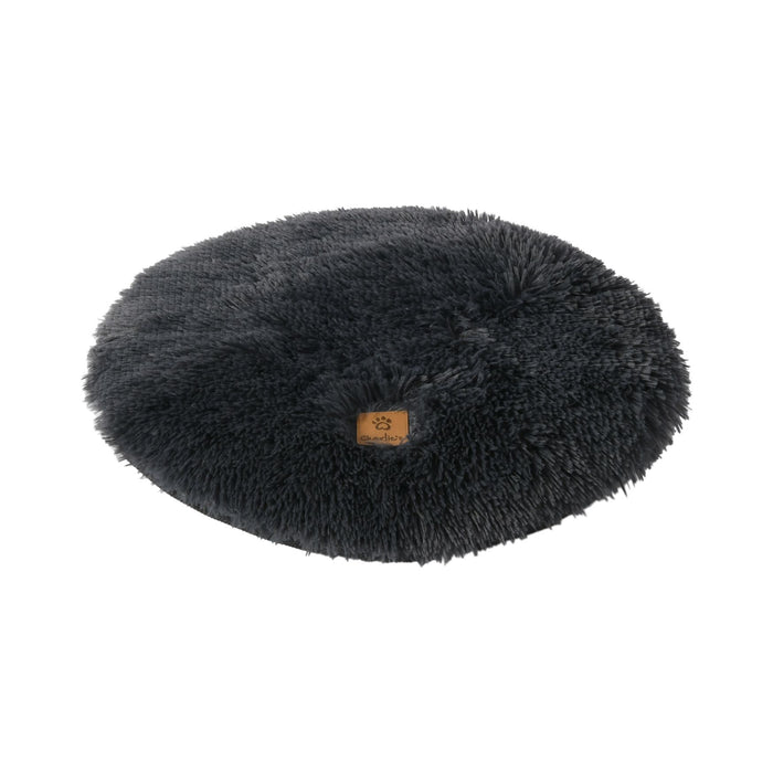 Shaggy Faux Fur Round Padded Lounge Mat - Charcoal Charlie's Pet Products