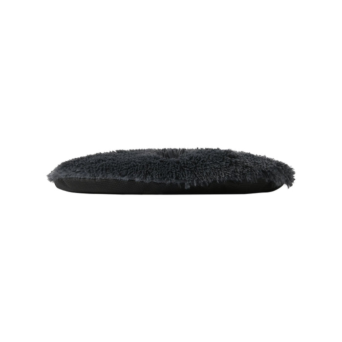 Shaggy Faux Fur Round Padded Lounge Mat - Charcoal Charlie's Pet Products