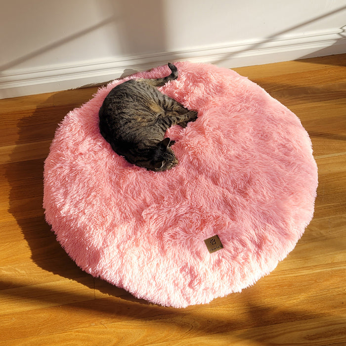 Shaggy Faux Fur Round Padded Lounge Mat - Ombre Pink Charlie's Pet Products