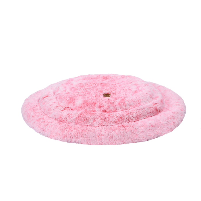 Shaggy Faux Fur Round Padded Lounge Mat - Ombre Pink Charlie's Pet Products