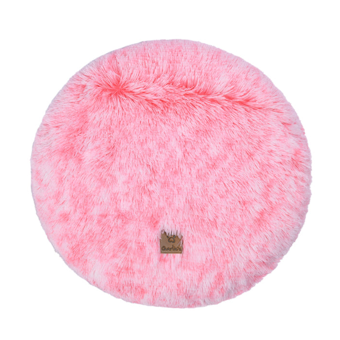 Shaggy Faux Fur Round Padded Lounge Mat - Ombre Pink Charlie's Pet Products
