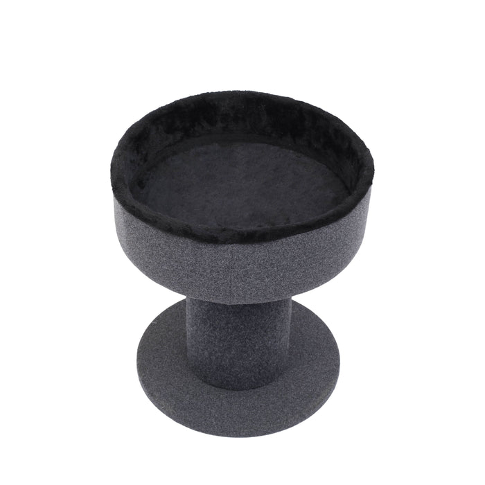 Shorty Cat Tower Scratcher with Cuddler Nest - Grey/Black Charlie's Pet Products
