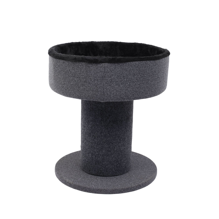 Shorty Cat Tower Scratcher with Cuddler Nest - Grey/Black Charlie's Pet Products