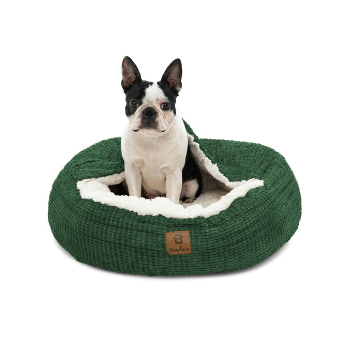 Snookie Hooded Pet Bed in Corncob - Eden Green Charlie's Pet Products