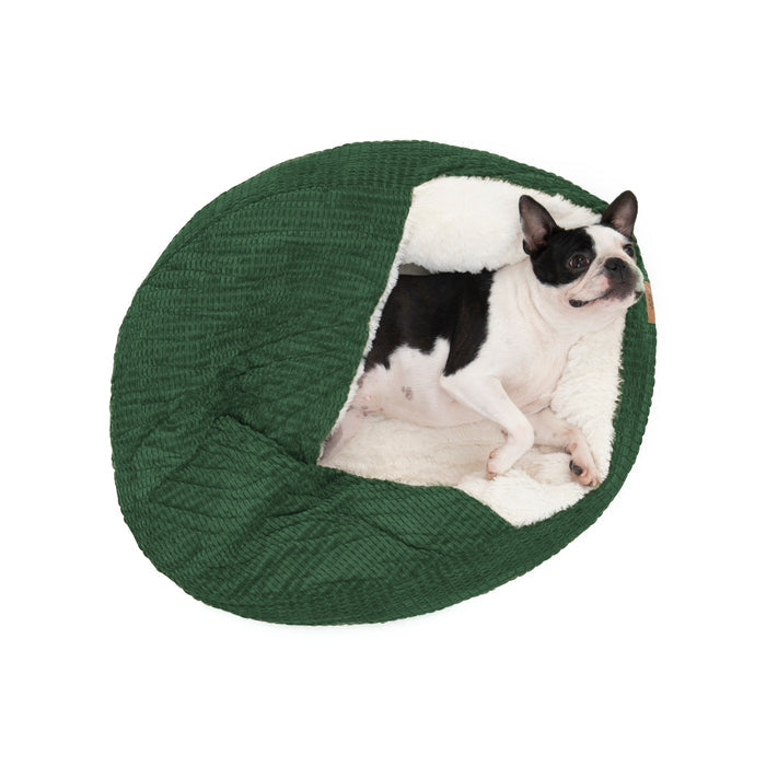 Snookie Hooded Pet Bed in Corncob - Eden Green Charlie's Pet Products