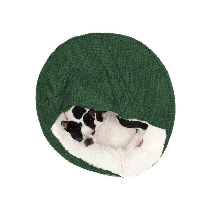 Snookie Hooded Pet Bed in Corncob - Eden Green Charlie's Pet Products