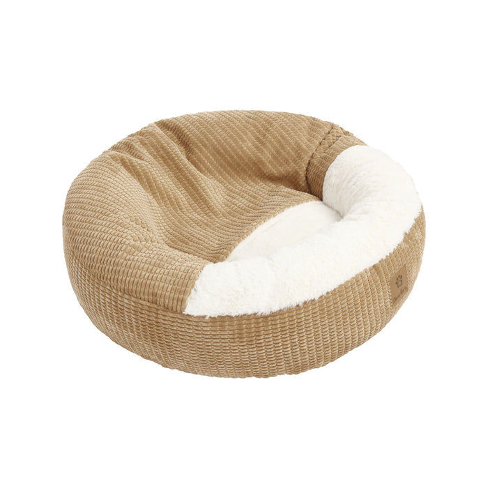 Snookie Hooded Pet Bed in Corncob - Iced Coffee Brown Charlie's Pet Products
