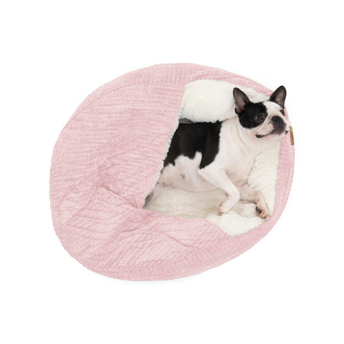 Snookie Hooded Pet Bed in Corncob - Pink Charlie's Pet Products