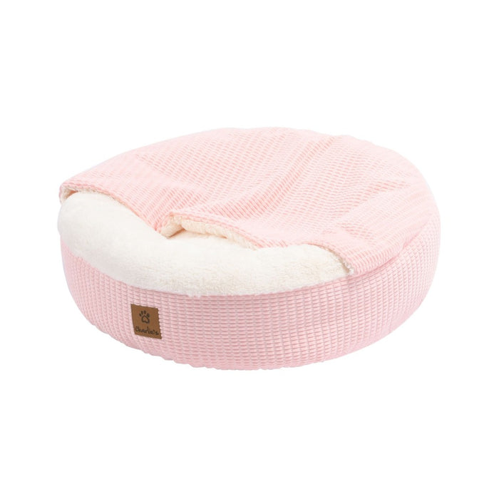 Snookie Hooded Pet Bed in Corncob - Pink Charlie's Pet Products