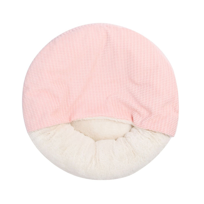 Snookie Hooded Pet Bed in Corncob - Pink Charlie's Pet Products