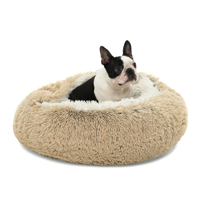 Snookie Hooded Pet Bed in Faux Fur - Cream/Artic White Charlie's Pet Products