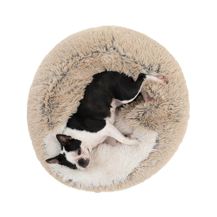 Snookie Hooded Pet Bed in Faux Fur - Cream/Artic White Charlie's Pet Products