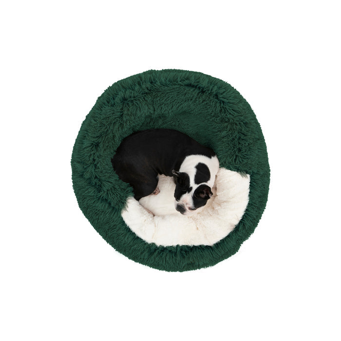 Snookie Hooded Pet Bed in Faux Fur - Eden Green Charlie's Pet Products
