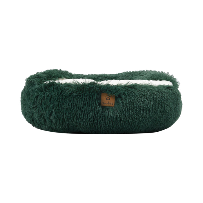 Snookie Hooded Pet Bed in Faux Fur - Eden Green Charlie's Pet Products