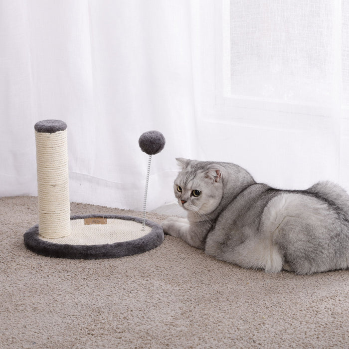 Springy Cat Scratcing Post with Pompom Teaser Toy Charlie's Pet Products