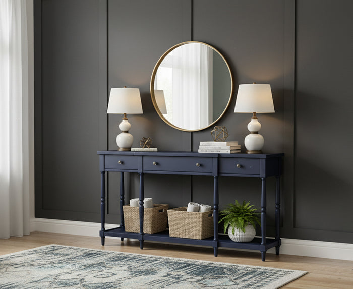 Stately Home Navy Foyer Table
