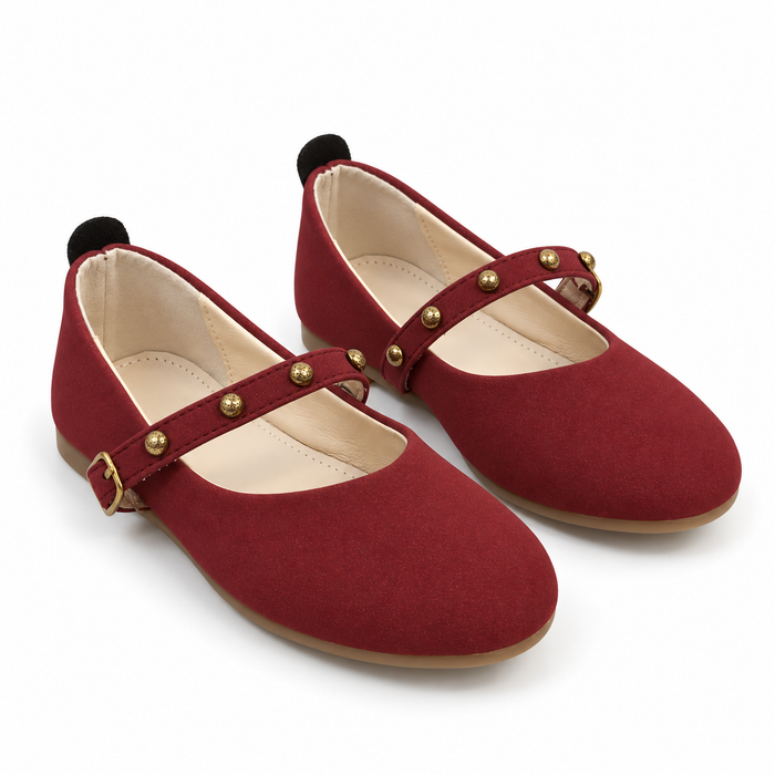 Studded Strap Ballet Flats