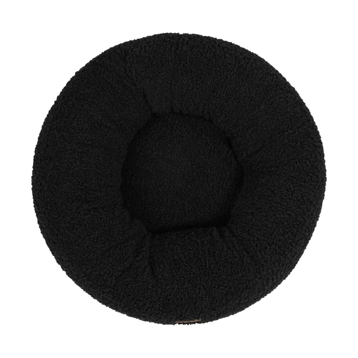 Teddy Fleece Round Donut Pet Bed - Charcoal Charlie's Pet Products