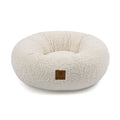 Teddy Fleece Round Donut Pet Bed - Cream Charlie's Pet Products
