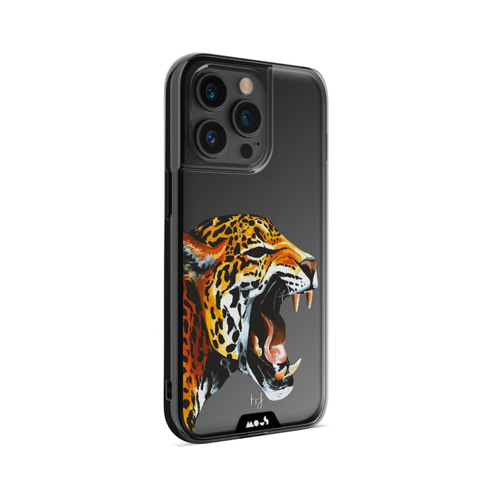 Clear Protective Phone Case Transparent Qi Wireless Charging Jaguar Cheetah Henry Fraser Design | iPhone 13 Pro Max,iPhone 13 Pro,iPhone 12 Pro Max,iPhone 12 Pro,iPhone 14 Pro Max,iPhone 14 Pro
