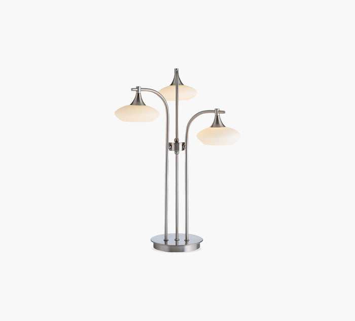 Tri Shade Chrome Table Lamp