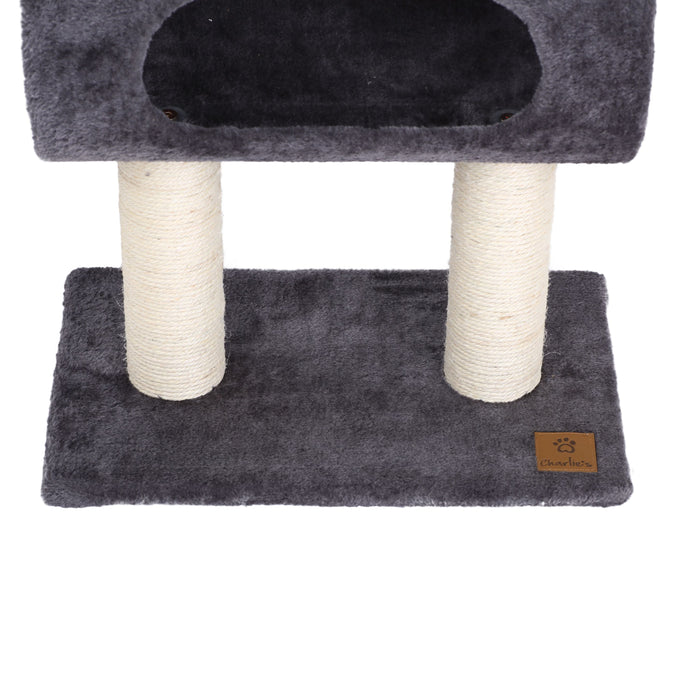 Tubey Cat Tree Scratcher and Tunnel - Grey Charlie's Pet Products