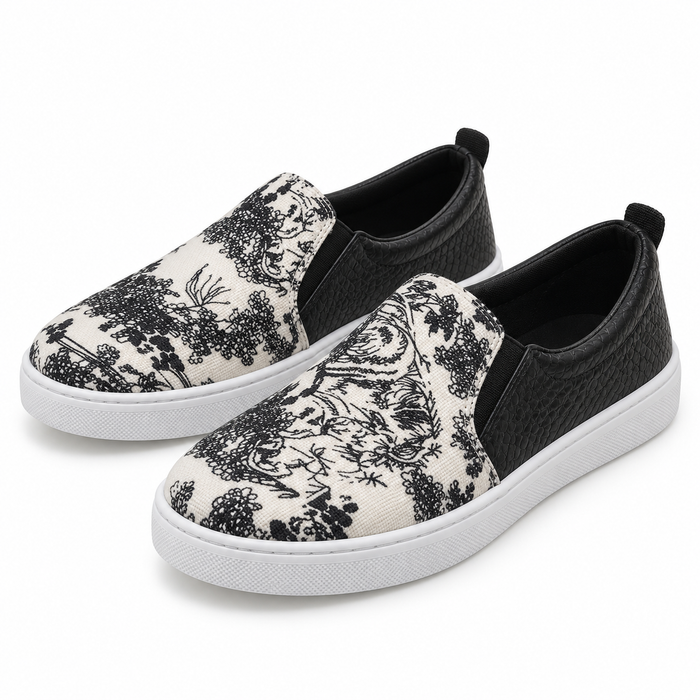 Women Artistic Print Slip-On Sneakers