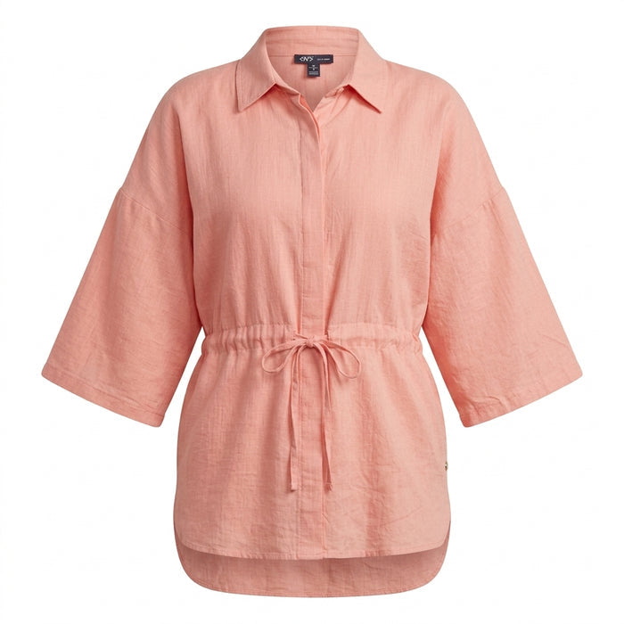 Women Drawstring Longline Shirt