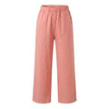 Women Elastic Waist Wide Leg Pants