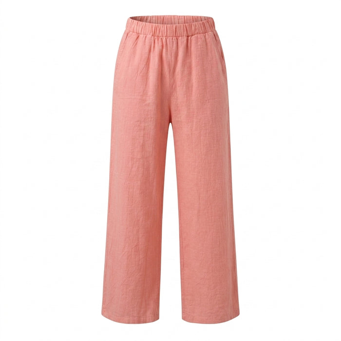 Women Elastic Waist Wide Leg Pants