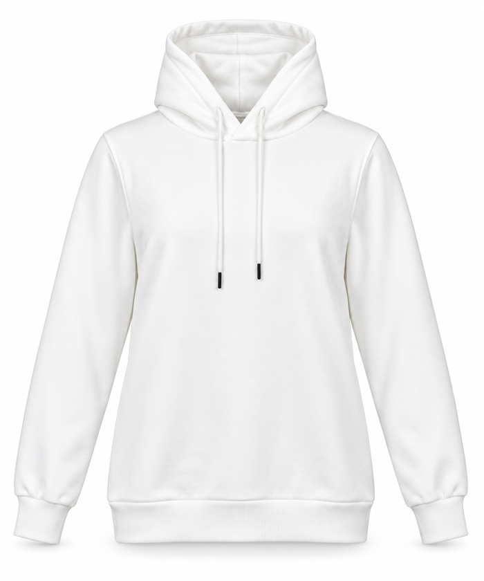 Women Plain Pullover Hoodie With Drawstring Hood