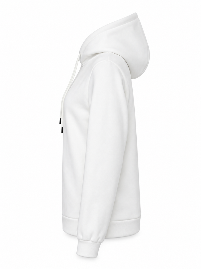 Women Plain Pullover Hoodie With Drawstring Hood