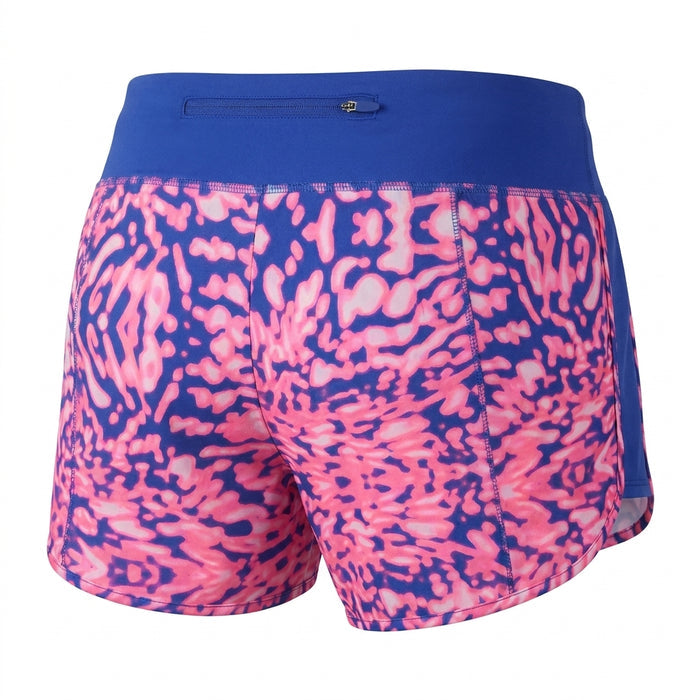 Women Printed Performance Running Shorts With Zip Pocket