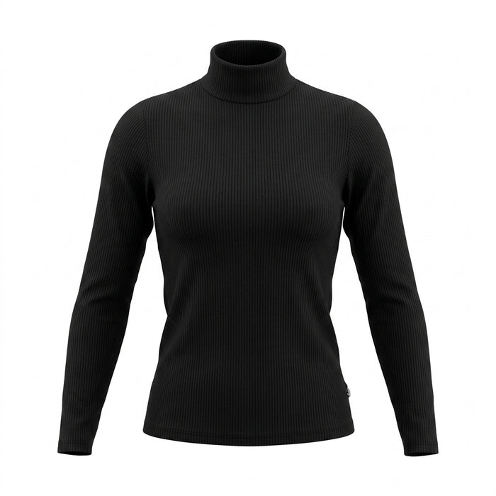 Women Ribbed Long Sleeve Mock Neck Top