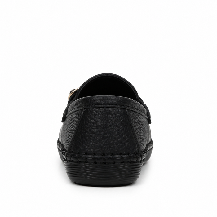 Women Textured Loafers With Metal Buckle
